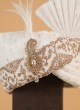 Thread Embroidered White Turban For Groom